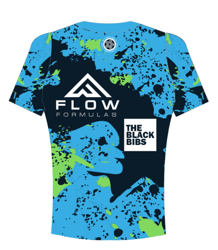 Flow Formulas Short Sleeve Round Collar Trail Tee - Green/Blue