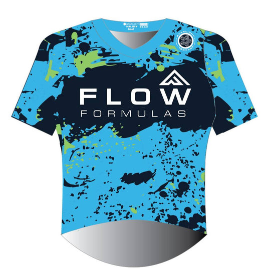 Flow Formulas Short Sleeve XC Trail Tee - Green/Blue