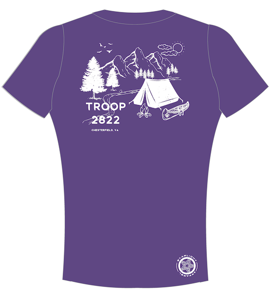 Troop 2822, Short Sleeve, Round Collar,Tech Tee