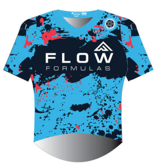 Flow Formulas Short Sleeve XC Trail Tee - Coral/Blue