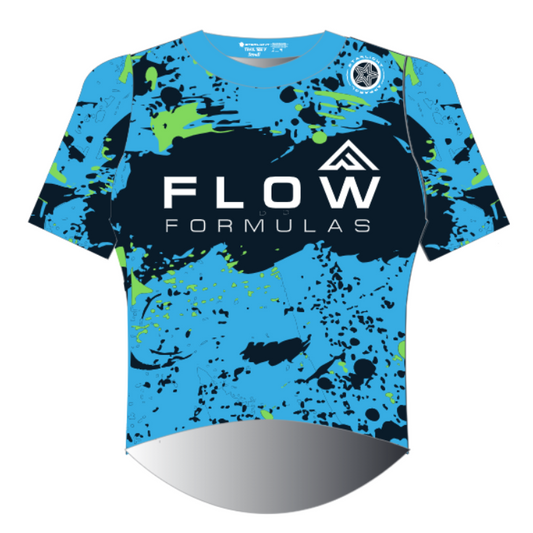 Flow Formulas Short Sleeve Round Collar Trail Tee - Green/Blue