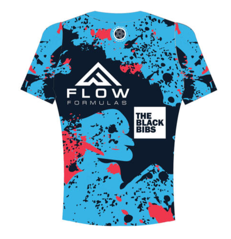 Flow Formulas Short Sleeve Round Collar Trail Tee - Coral/Blue