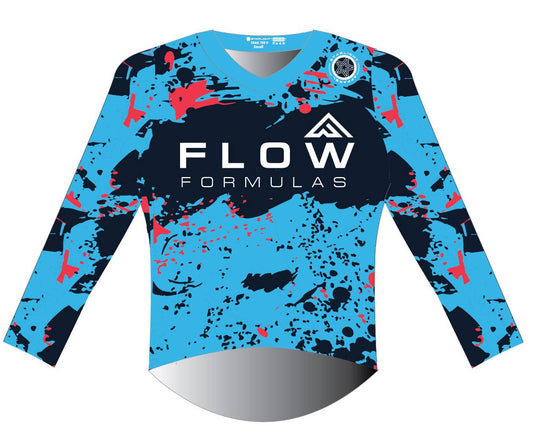 Flow Formulas Long Sleeve XC Trail Tee - Coral/Blue