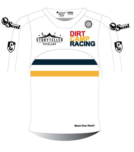 Dirt Camp Racing Downhill Jersey - White, Short Sleeve